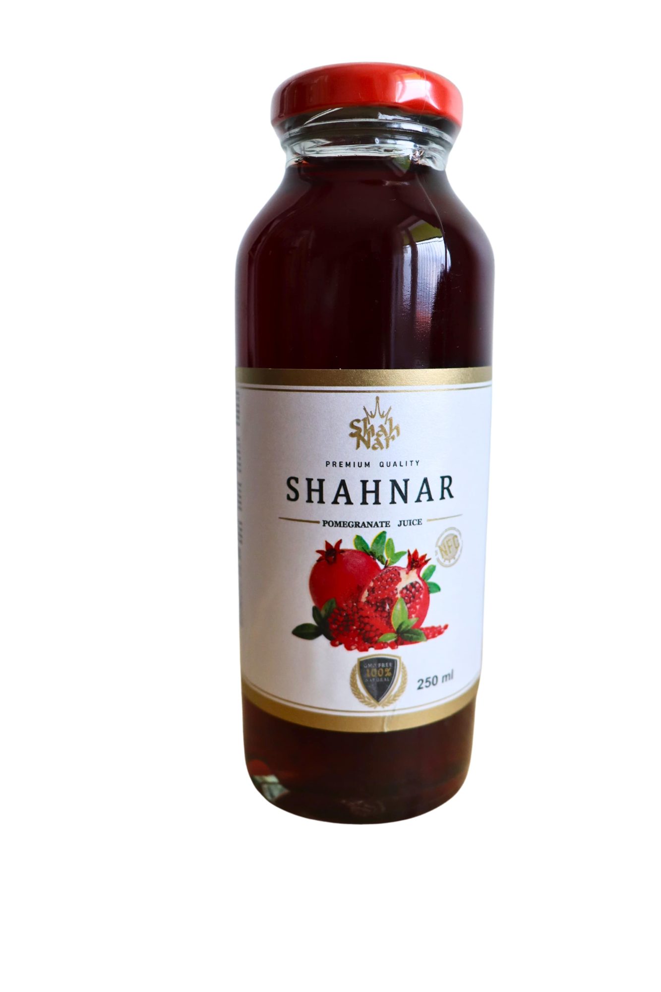 250 ml-es palack ShahNar 100%-os gránátalmalé